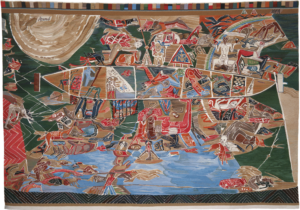 Ulrich Reimkasten, Archeteppich, 1991, Gobelin, Tapisserie