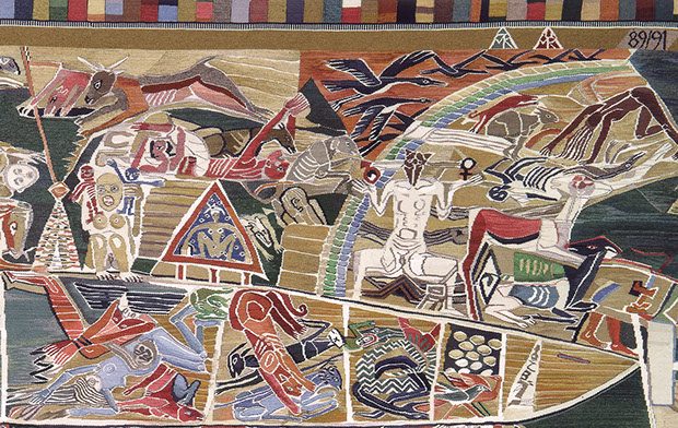 Ulrich Reimkasten, Archeteppich, 1991, Gobelin, Tapisserie