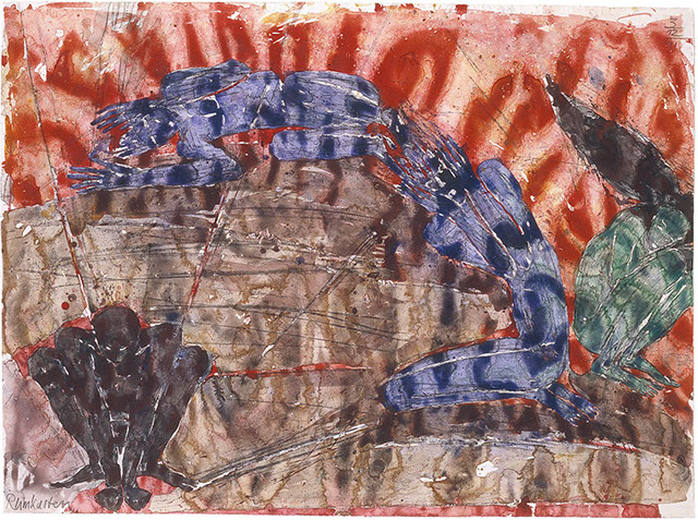 Ulrich Reimkasten, Gedankensprung, 1991, Pigmente Kirschgummi auf Bütten, 78 x 105 cm, Repro: Thomas Richter