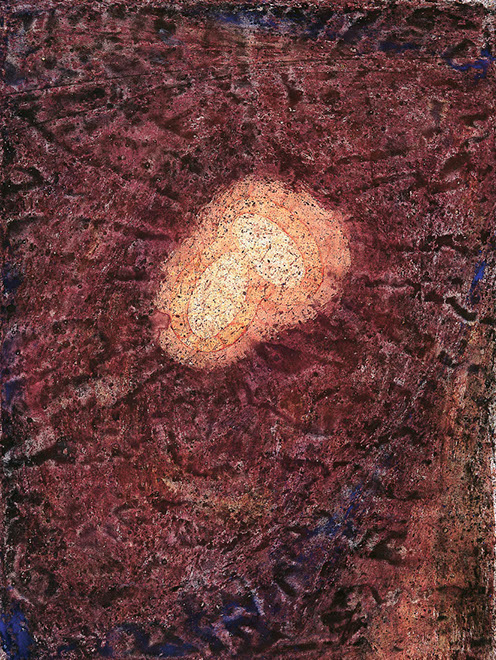 Ulrich Reimkasten, Formation Mühle 1, 1995, Pigmente, Kirschgummi auf Bütten, 105 x 78 cm, Formation Mühle [1/3], Repro: André Gessner