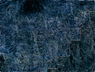 Ulrich Reimkasten, Kiva, 1996, Pigment, Indigo, Kirschgummi auf Bütten, 78 x 105 cm, Repro: André Gessner