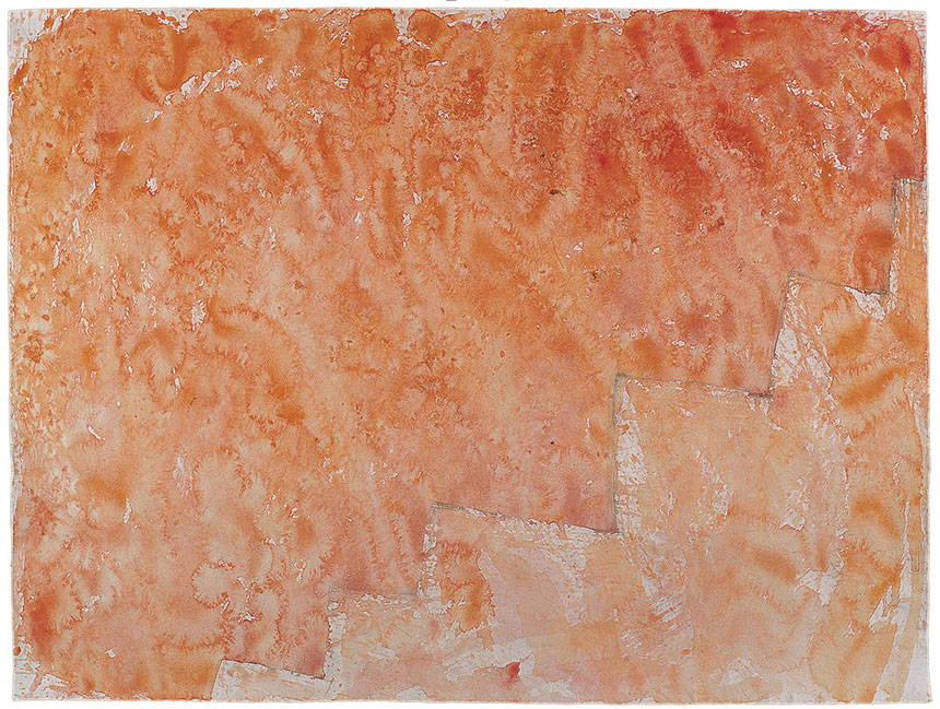 Ulrich Reimkasten, Rosa Treppe, 1996, Pigmente, Kirschgummi auf Bütten, 78 x 105 cm, Repro: André Gessner