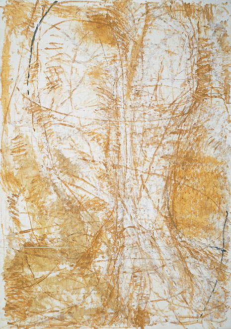 Ulrich Reimkasten, Kopf – paläolithisch II, 1997, Acryl, Leim auf Karton in Bögen, 284 x 204 cm, Repro: Thomas Richter