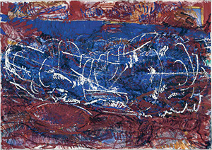 Ulrich Reimkasten, Woge , 1997, Pigmente, Acryl, Leim, Deckweiß auf Karton in Bögen, 198 x 280 cm, Repro: Susanne Mundt