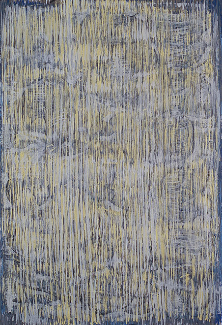 Ulrich Reimkasten, Die nackte Raja, 2001, Pigmente, Acryl, Leim, Steinmehl, Kohle auf Leinwand, 140 x 95 cm, Repro: 