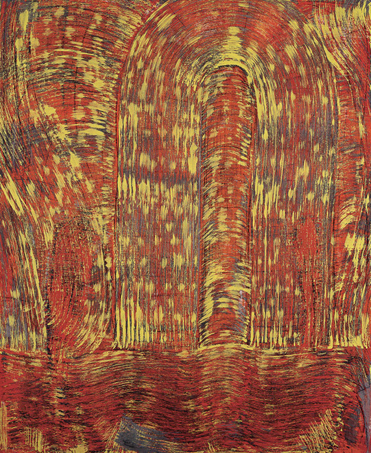 Ulrich Reimkasten, Schnelle Beziehung, 2001, Pigmente, Acryl, Leim, Kohle auf Leinwand, 170 x 140 cm, Krake [5/5], Repro: Thomas Richter