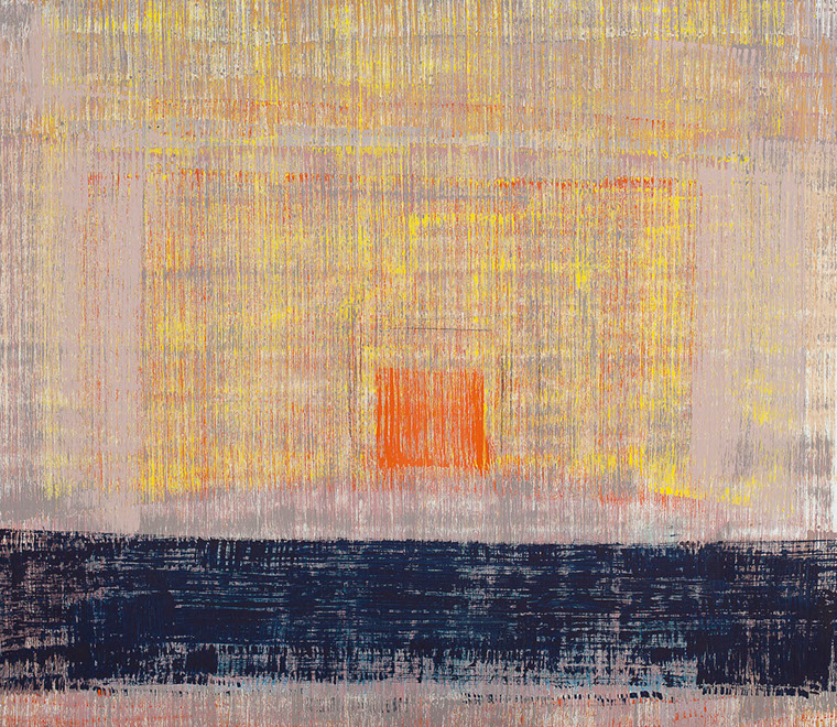 Ulrich Reimkasten, Das Luftschloss, 2002, Pigmente, Acryl, Leim auf Leinwand, 200 x 231 cm, Klocksin [5/9], Repro: Joachim Blobel