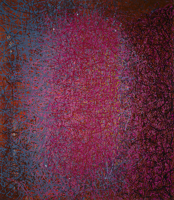 Ulrich Reimkasten, Dunkles Herz, 2002, Pigmente, Acryl, Leim auf Jute, 230 x 200 cm, Klocksin [8/9], Repro: Thomas Richter