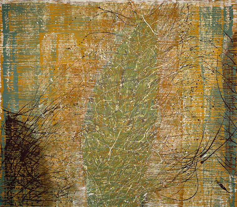 Ulrich Reimkasten, Wachstumsgeräusche, 2002, Pigmente, Acryl, Leim auf Jute, 205 x 235 cm, Klocksin [2/9], Repro: Thomas Richter