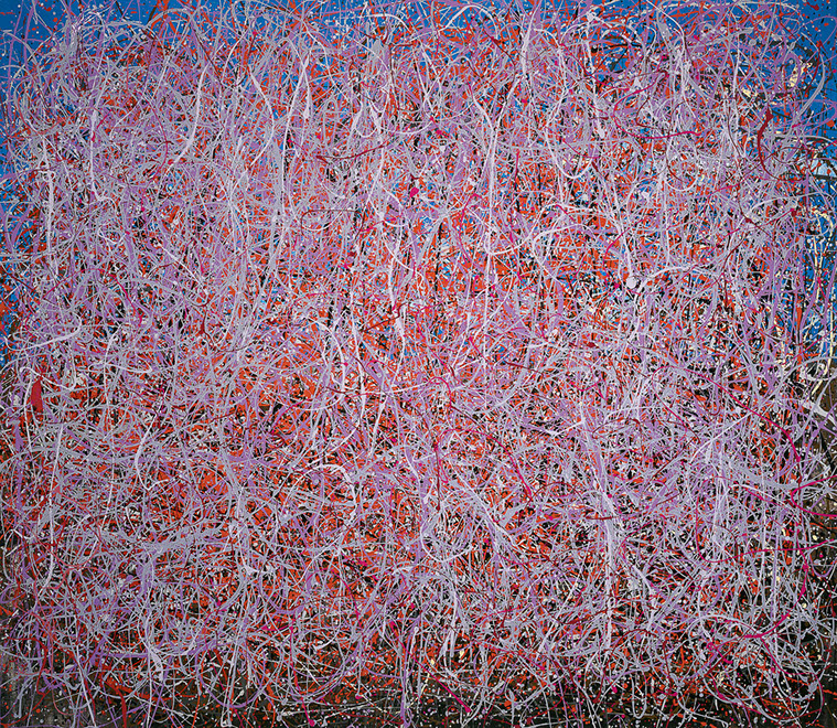 Ulrich Reimkasten, Weiche Wand - Baustoffe der Zukunft, 2002, Pigmente, Acryl, Leim auf Jute, 200 x 230 cm, Klocksin [7/9], Repro: Thomas Richte