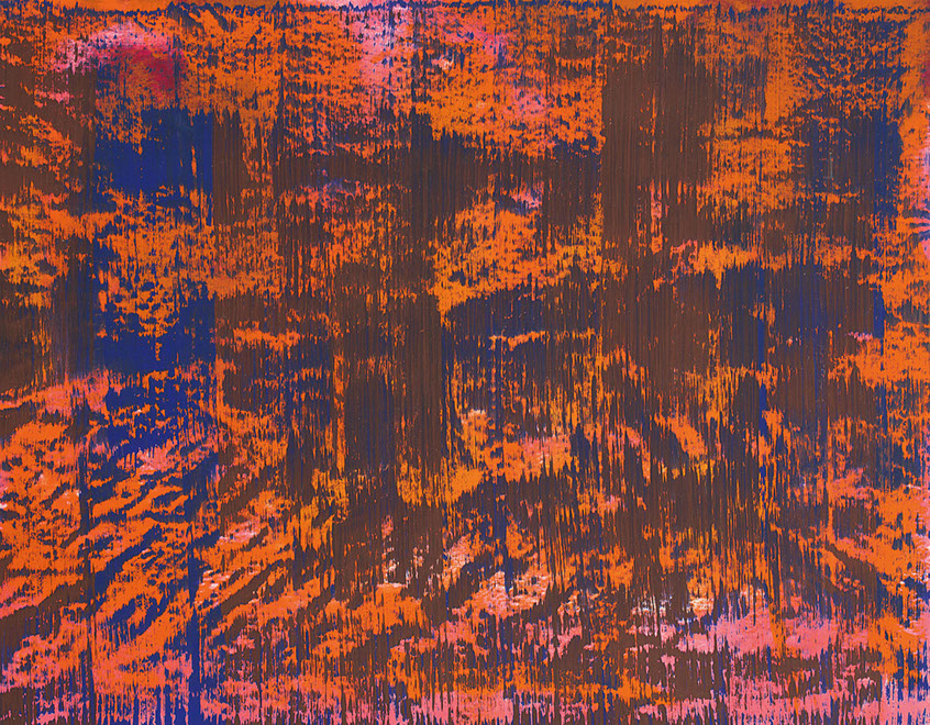 Ulrich Reimkasten, Wald, 2003, Pigmente, Acryl, Leim auf Leinwand, 195 x 250 cm, Repro: Joachim Blobel