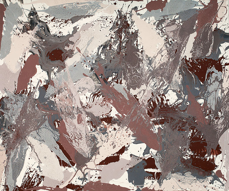 Ulrich Reimkasten, Die Visionen des Heiligen Antonius, 2004, Pigmente, Acryl, Leim auf Leinwand, 200 x 240 cm, Repro: Joachim Blobel