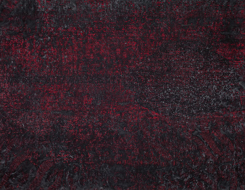 Ulrich Reimkasten, Hören, 2004, Pigmente, Acryl, Leim auf Leinwand, 140 x 180 cm, Sehen - Hören [2/2], Repro: Joachim Blobel