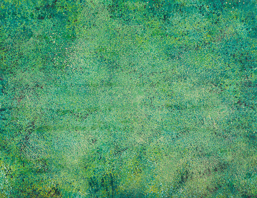 Ulrich Reimkasten, Sternenstaub - vegetabil, 2004, Pigmente, Acryl, Leim auf Leinwand, 200 x 260 cm, Repro: Joachim Blobel