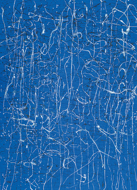 Ulrich Reimkasten, Strings, 2005, Pigmente, Acryl, Leim auf Leinwand, 250 x 180 cm, Repro: Joachim Blobel