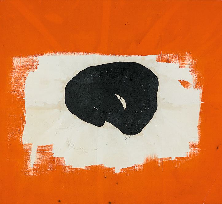 Ulrich Reimkasten, Dunkle Form, 2006, Pigmente, Acryl, Leim auf Leinwand, 175 x 190 cm, Repro: Joachim Blobel