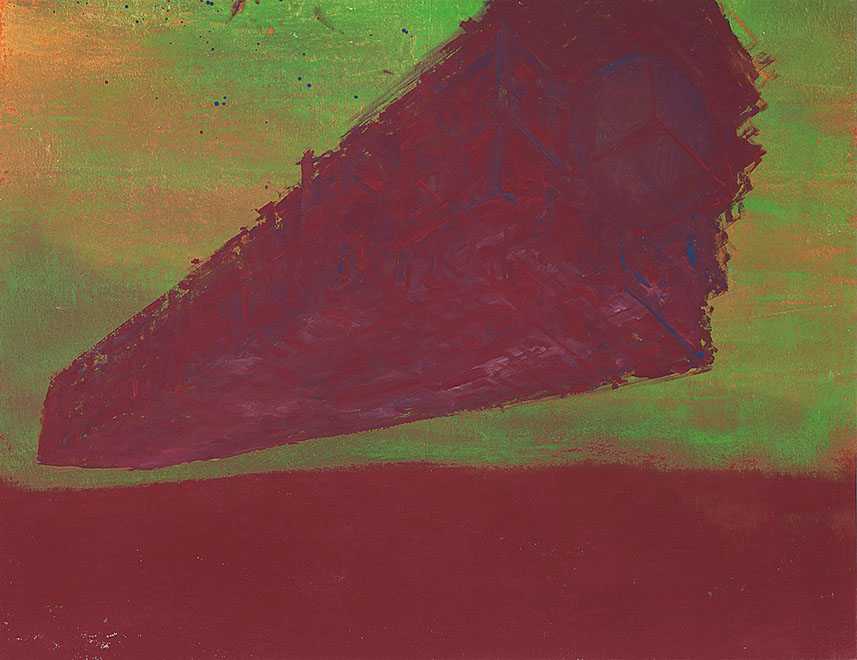 Ulrich Reimkasten, Das Schweben, 2007, Pigmente, Acryl, Leim auf Leinwand, 135 x 175 cm, Modell Civilisation [9/14], Repro: Joachim Blobel