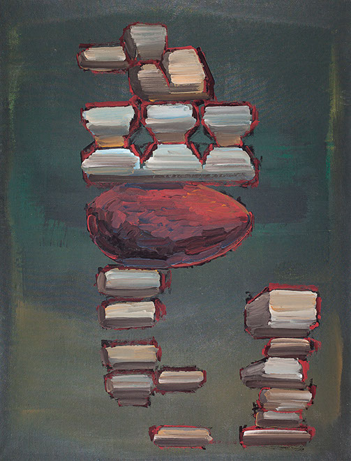 Ulrich Reimkasten, Granate Grün, 2008, Pigmente, Acryl, Leim auf Leinwand, 170 x 130 cm, Granate [6/6], Repro: Joachim Blobel