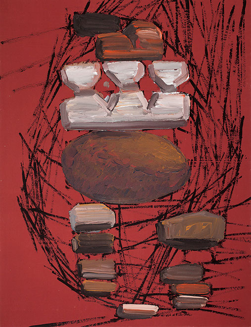 Ulrich Reimkasten, Granate Rot, 2008, Pigmente, Acryl, Leim auf Leinwand, 170 x 130 cm, Granate [5/6], Repro: Joachim Blobel
