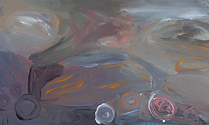 Ulrich Reimkasten, Graues Meisterstück - Stillleben, 2008, Pigmente, Acryl, Leim auf Leinwand, 70 x 180 cm, Graue Meisterstücke [2/2], Repro: Jo