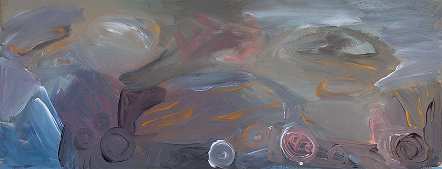 Ulrich Reimkasten, Graues Meisterstück - Stillleben, 2008, Pigmente, Acryl, Leim auf Leinwand, 70 x 180 cm, Graue Meisterstücke [2/2], Repro: Jo