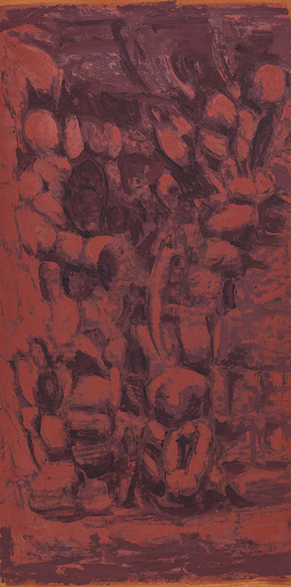 Ulrich Reimkasten, Nächtliches Treiben I, 2008, Pigmente, Acryl, Leim auf Leinwand, 200 x 100 cm, 1mal2Meter [7/8], Repro: Joachim Blobel