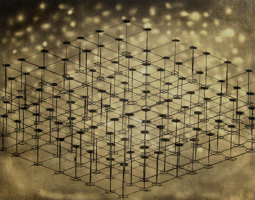 Ulrich Reimkasten, Stroh zu Gold, 2008, Pigmente, Acryl, Leim, Kohle auf Leinwand, 135 x 175 cm, Modell Civilisation [12/14]