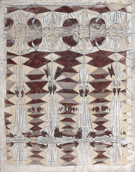 Ulrich Reimkasten, Das große Tuch, 2009, Pigmente, Acryl, Leim, Kohle auf Leinwand, 293 x 231 cm, Repro: Joachim Blobel