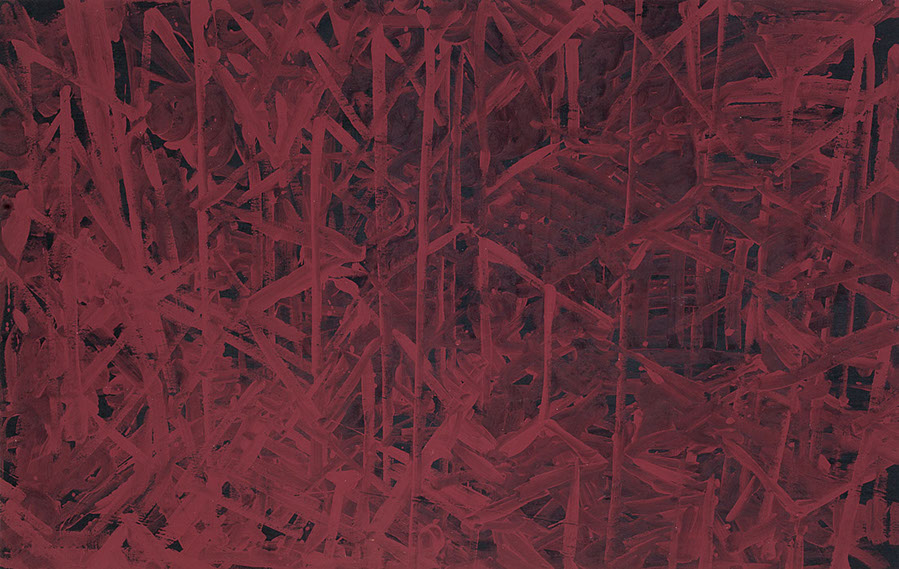 Ulrich Reimkasten, Gedanken, 2009, Pigmente, Acryl, Leim auf Leinwand, 140 x 220 cm, Repro: Joachim Blobel