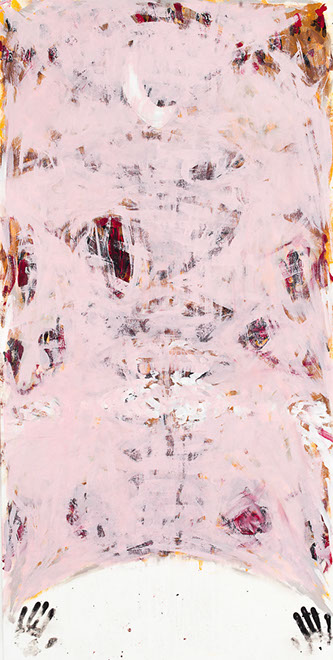 Ulrich Reimkasten, Kleines Tuch, 2009, Pigmente, Acryl, Leim auf Leinwand, 223 x 112 cm, Frauen [1/6], Repro: Joachim Blobel