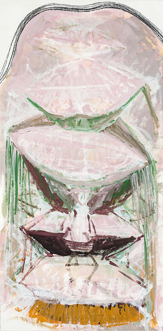 Ulrich Reimkasten, Madáme de Pompadoure, 2009, Pigmente, Acryl, Leim auf Leinwand, 220 x 110 cm, Frauen [2/6], Repro: Joachim Blobel