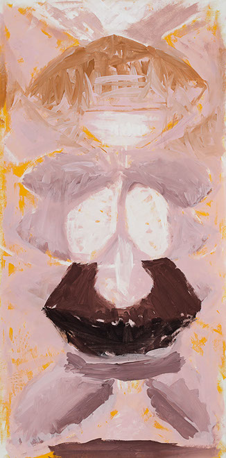 Ulrich Reimkasten, Zeitgenossin, 2009, Pigmente, Acryl, Leim auf Leinwand, 220 x 110 cm, Frauen [3/6], Repro: Joachim Blobel