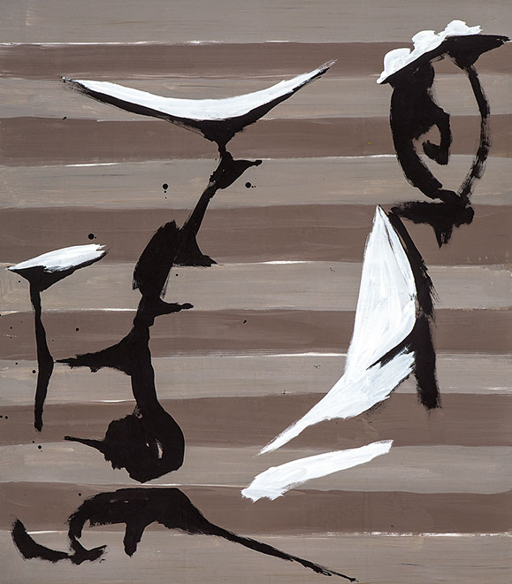 Ulrich Reimkasten, Blumen vom Mars, 2011, Pigmente, Acryl, Leim auf Leinwand, 165 x 145 cm, Figur [10/13], Repro: Joachim Blobel