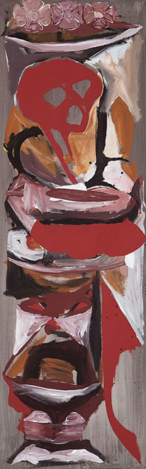 Ulrich Reimkasten, Die Blume Tod, 2011, Pigmente, Acryl, Leim auf Leinwand, 280 x 90 cm, Figur [5/13], Repro: Joachim Blobel