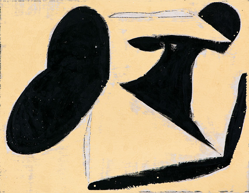 Ulrich Reimkasten, Frühstück, 2011, Pigmente, Acryl, Leim, Kohle auf Leinwand, 135 x 175 cm, Gewebte Bilder [15/25], Repro: Joachim Blobel