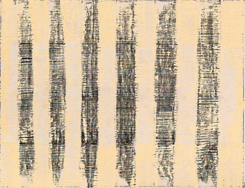 Ulrich Reimkasten, Reihung, 2011, Pigmente, Acryl, Leim auf Leinwand, 135 x 175 cm, Gewebte Bilder [10/25], Repro: Joachim Blobel