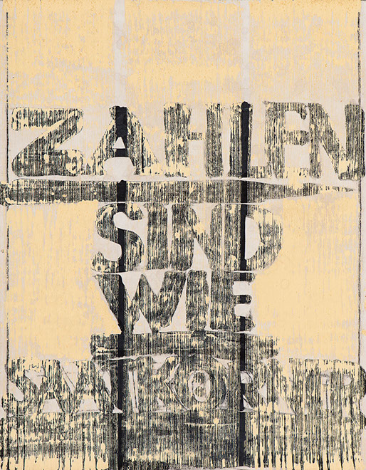 Ulrich Reimkasten, Saatkörner, 2011, Pigmente, Acryl, Leim auf Leinwand, 135 x 105 cm, Gewebte Bilder [9/25], Repro: Joachim Blobel