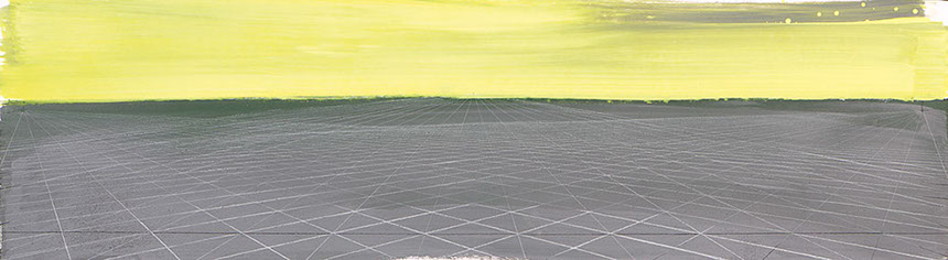 Ulrich Reimkasten, Schmales Bild, 2011, Pigmente, Acryl, Leim, Kreide auf Leinwand, 70 x 250 cm, Horizonte [3/7], Repro: Joachim Blobel