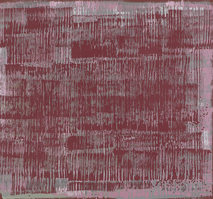 Ulrich Reimkasten, Strahlung II, 2011, Pigmente, Acryl, Leim auf Leinwand, 140 x 150 cm, Gewebte Bilder [3/25], Repro: Joachim Blobel