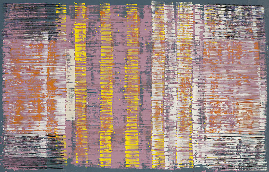 Ulrich Reimkasten, Monitor III, 2012, Pigmente, Acryl, Leim auf Leinwand, 140 x 220 cm, Gewebte Bilder [24/25], Repro: Joachim Blobel