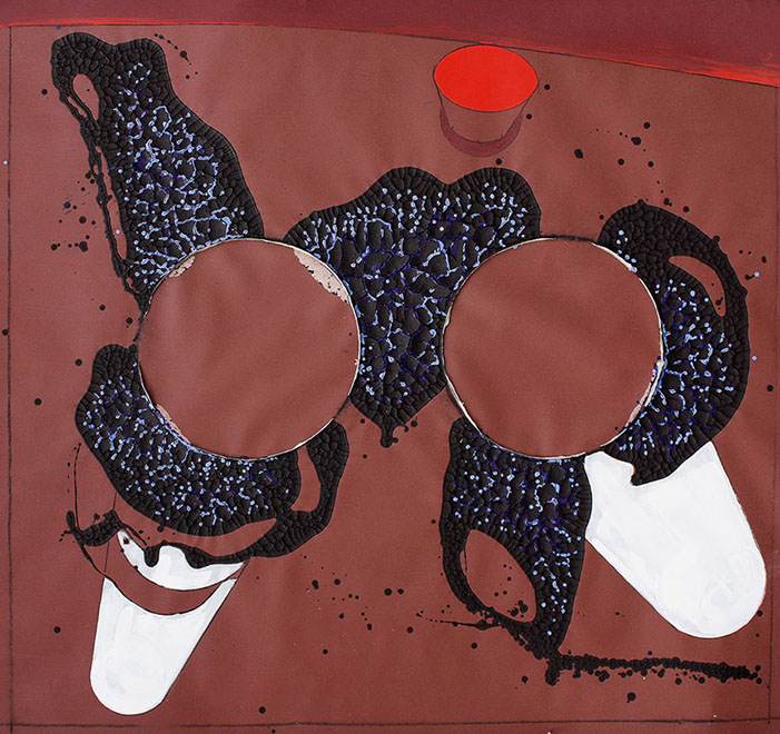 Ulrich Reimkasten, Schutzgott A, 2012, Pigmente, Acryl, Leim auf Leinwand, 140 x 150 cm, Schutzgötter [1/2]