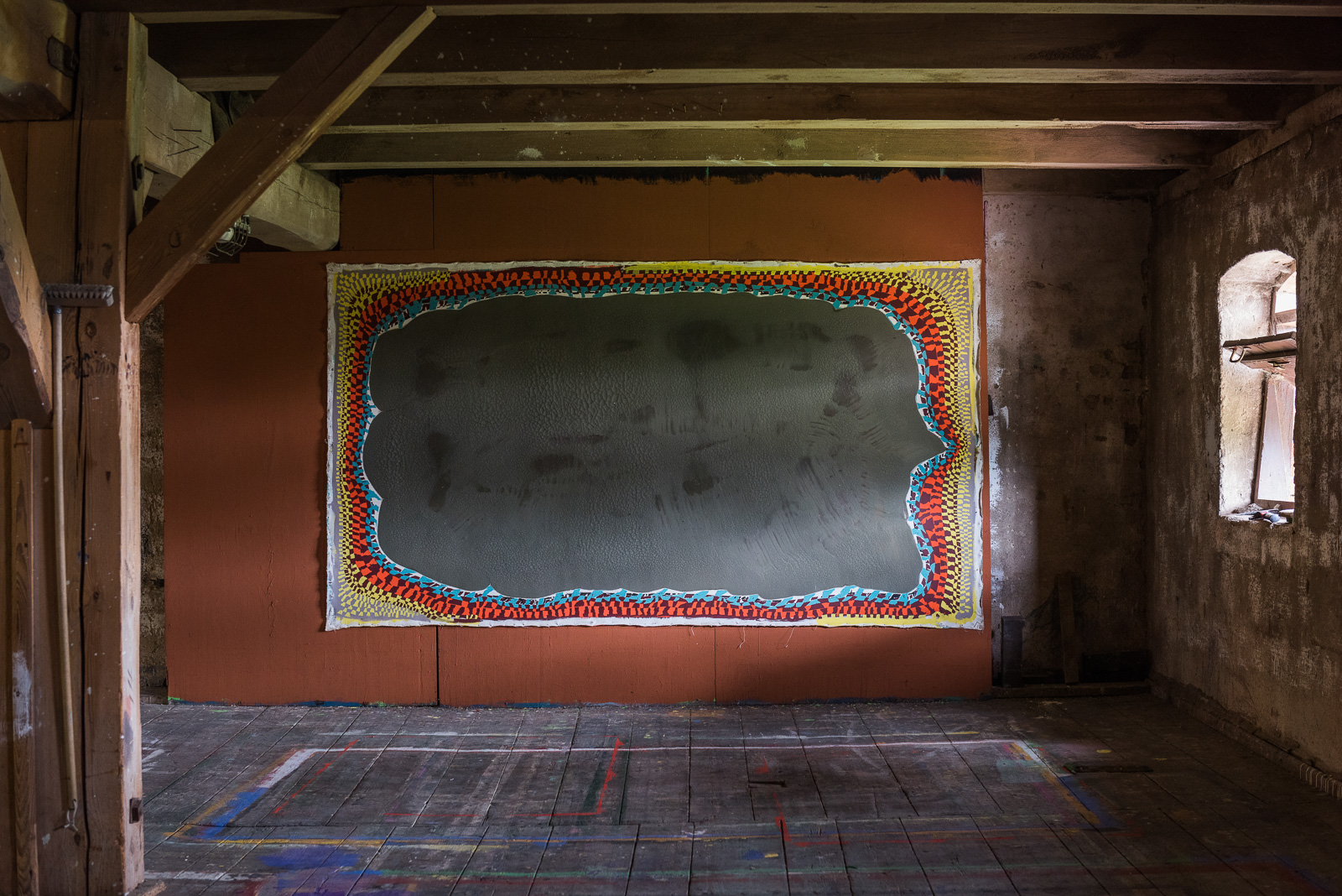 Ulrich Reimkasten, Biometrie, 2015, Pigmente, Acryl, Leim auf Leinwand, 160 x 290 cm, Repro: Jule Roehr