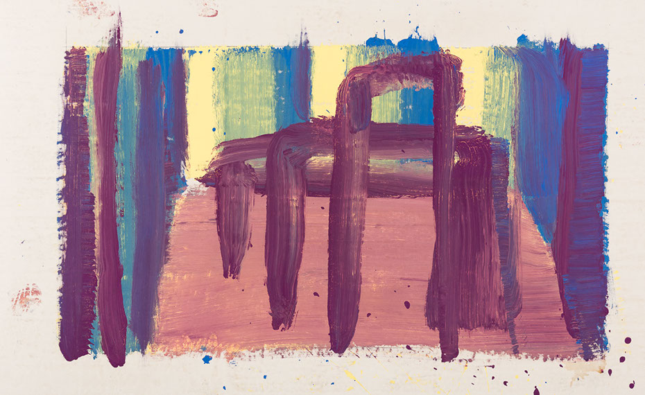 Ulrich Reimkasten, Palast 8, 2015, Pigmente, Acryl, Leim auf Leinwand, 135 x 220 cm, Rot-Gelb-Blau [8/33], Repro: Jule Roehr