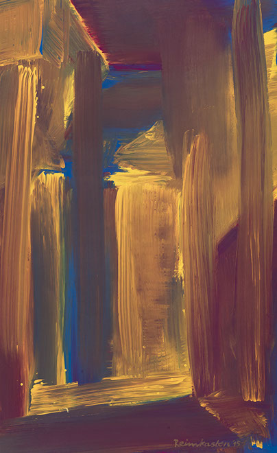 Ulrich Reimkasten, Raum 11, 2015, Pigmente, Acryl, Leim auf Leinwand, 155 x 95 cm, Rot-Gelb-Blau [19/33], Repro: Jule Roehr