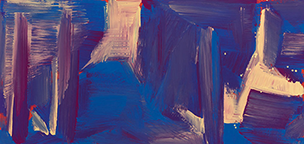 Ulrich Reimkasten, Raum 13, 2015, Pigmente, Acryl, Leim auf Leinwand, 95 x 155 cm, Rot-Gelb-Blau [21/33], Repro: Jule Roehr