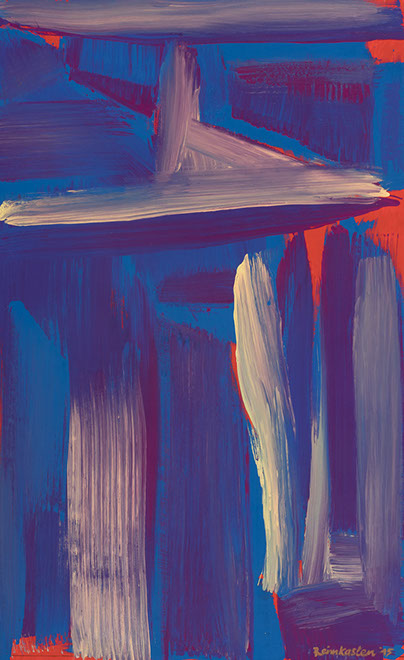 Ulrich Reimkasten, Raum 15, 2015, Pigmente, Acryl, Leim auf Leinwand, 155 x 95 cm, Rot-Gelb-Blau [23/33], Repro: Jule Roehr