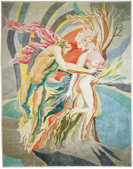 Ulrich Reimkasten, Raum 15, 2015, Pigmente, Acryl, Leim auf Leinwand, 155 x 95 cm, Rot-Gelb-Blau [23/33], Repro: Jule Roehr