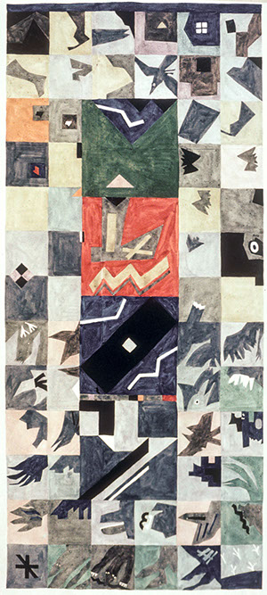 Ulrich Reimkasten, Raum 15, 2015, Pigmente, Acryl, Leim auf Leinwand, 155 x 95 cm, Rot-Gelb-Blau [23/33], Repro: Jule Roehr