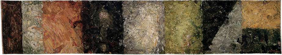 Ulrich Reimkasten, Raum 15, 2015, Pigmente, Acryl, Leim auf Leinwand, 155 x 95 cm, Rot-Gelb-Blau [23/33], Repro: Jule Roehr