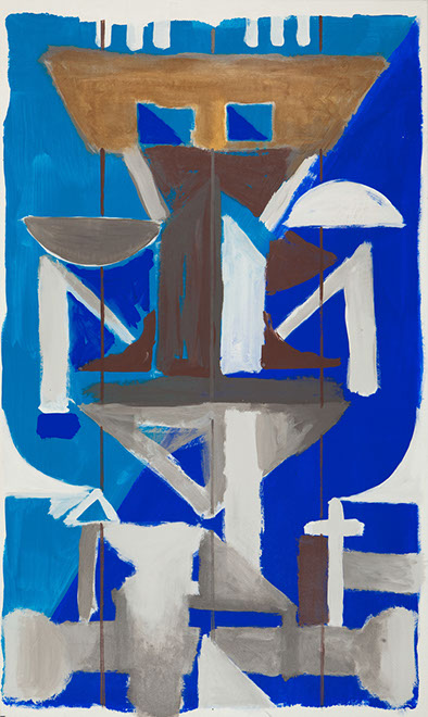 Ulrich Reimkasten, Raum 15, 2015, Pigmente, Acryl, Leim auf Leinwand, 155 x 95 cm, Rot-Gelb-Blau [23/33], Repro: Jule Roehr